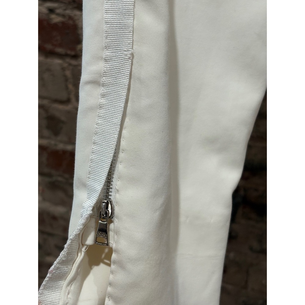 Dolce & Gabbana Grosgrain Trim Tapered Ankle Zip Trousers Cream IT 40 US 4 - Picture 10 of 14
